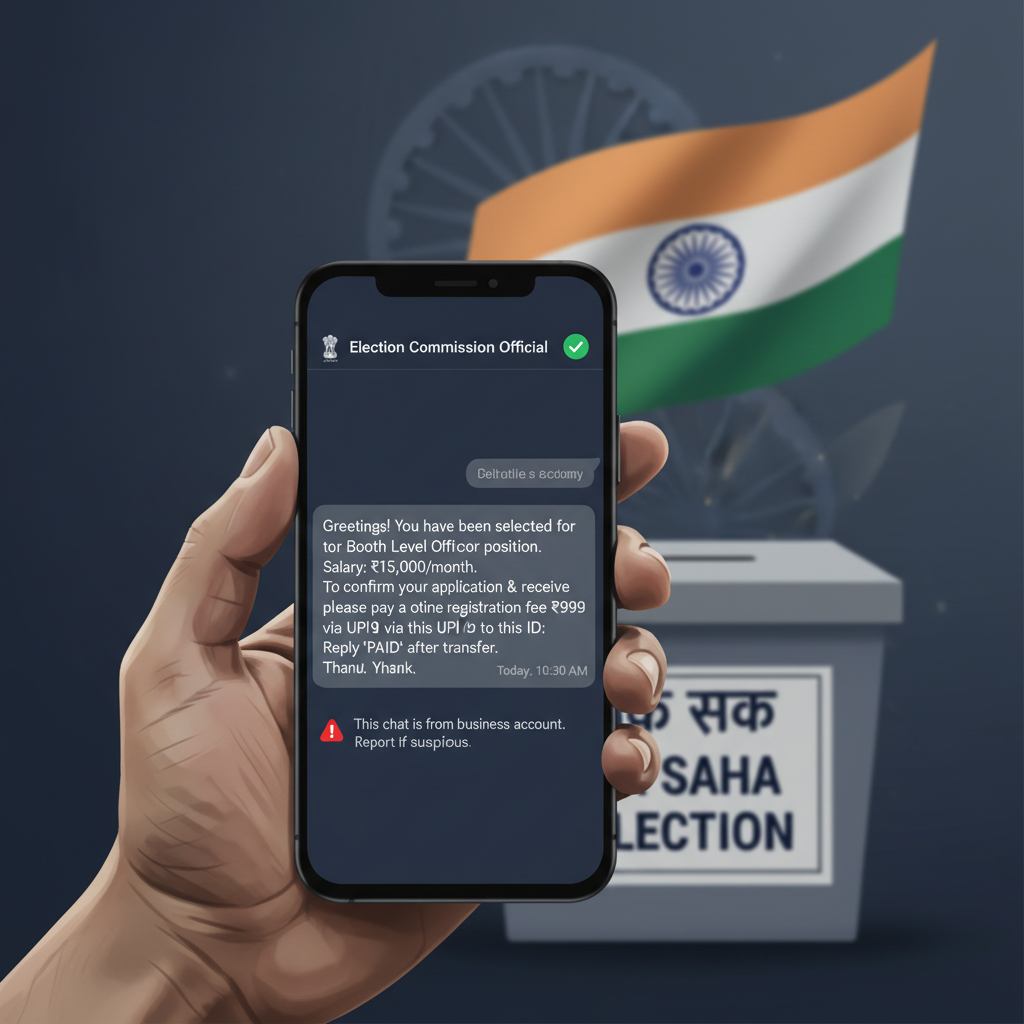 Election Commission job scam call/SMS ₹500 UPI - is it real?