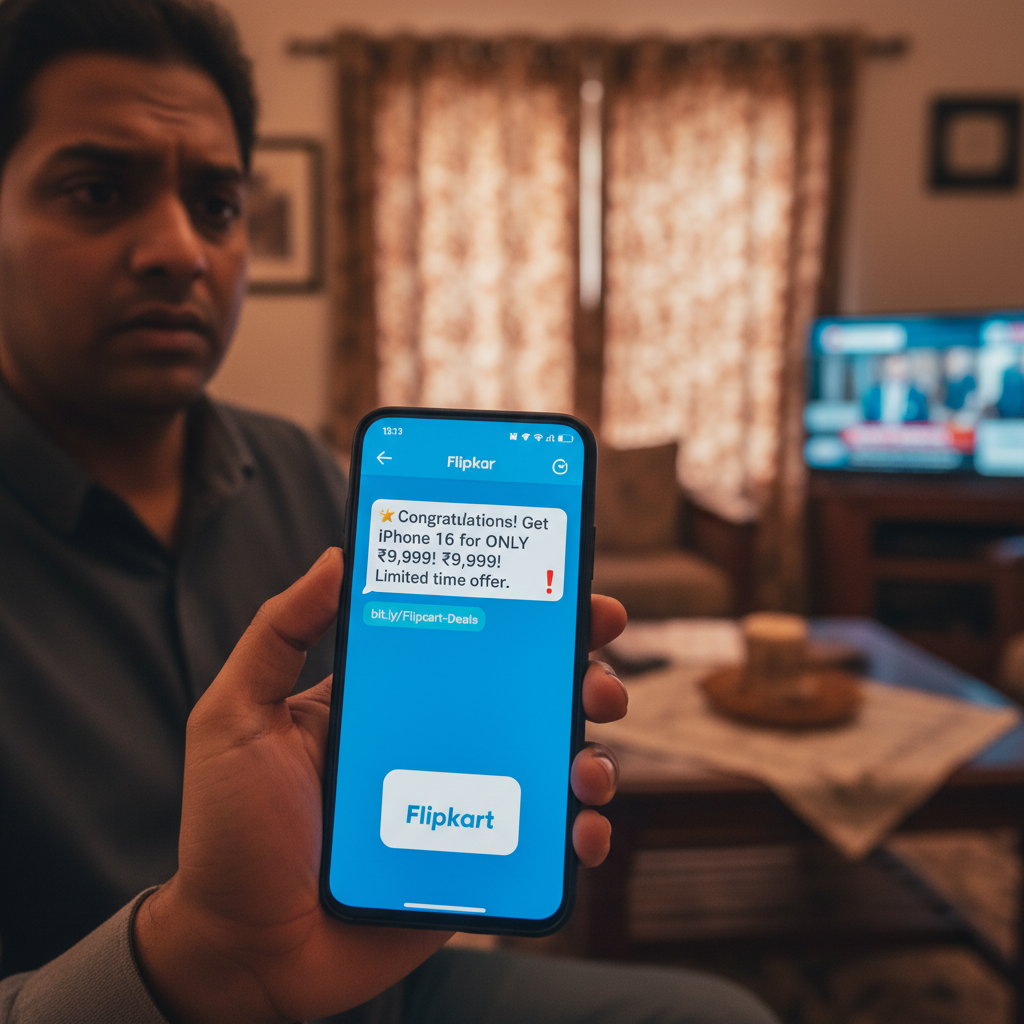 Flipkart WhatsApp message iPhone 16 ₹45,000 link — is it a scam? What to do today?