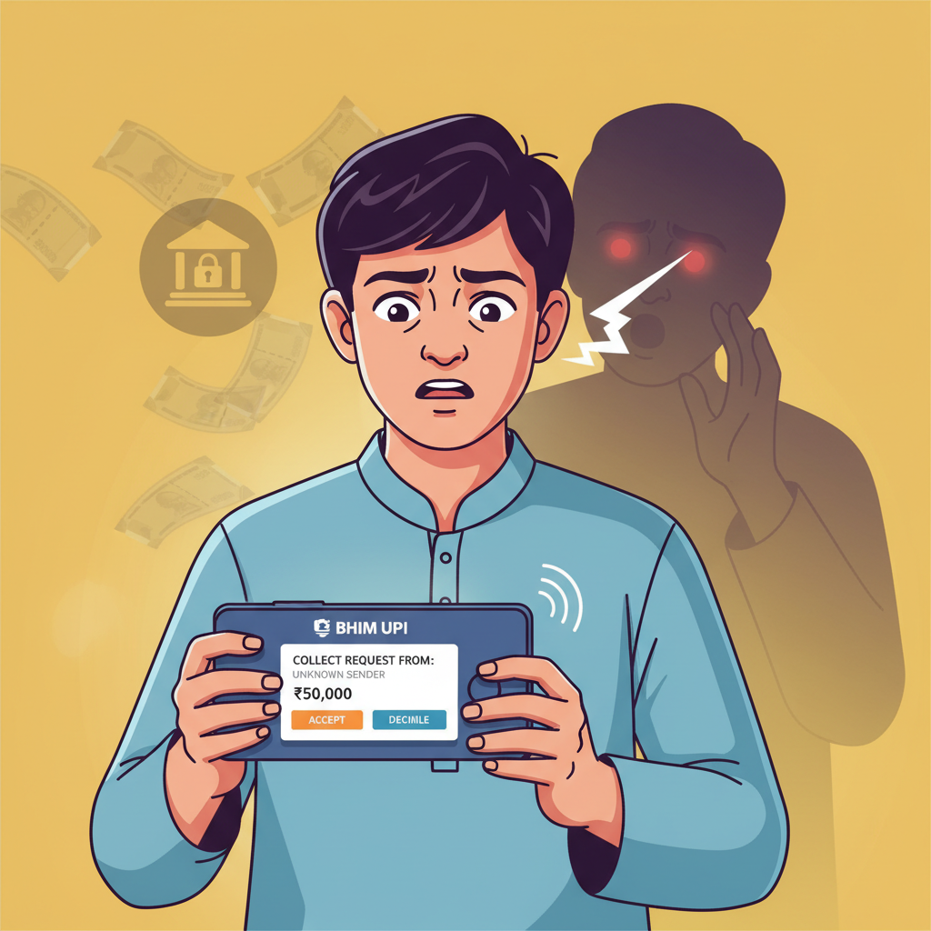 Unexpected ₹5,000 credit in bank, then UPI collect request call — what to do?